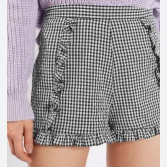 Navy and White Gingham Ruffled Bloomers Side Zip Women's Size Large - Picture 1 of 9